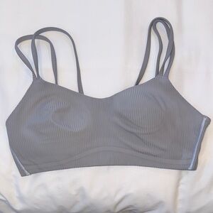 Lululemon Sz 8 Like A Cloud Ribbed Light Blue/Grey Bralette - Soft Support
